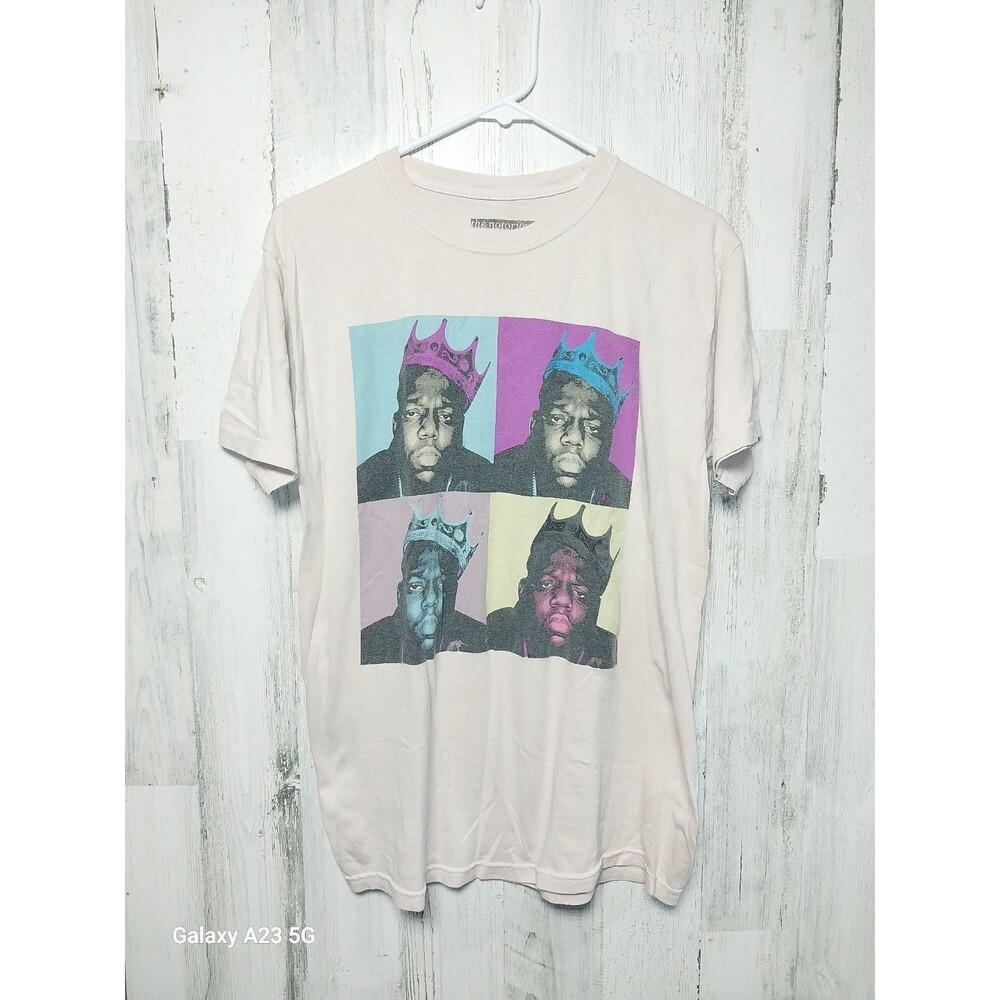 The Notorious B.I.G. Biggie Small Light Pink Andy Warhol Theme T Shirt Size M
